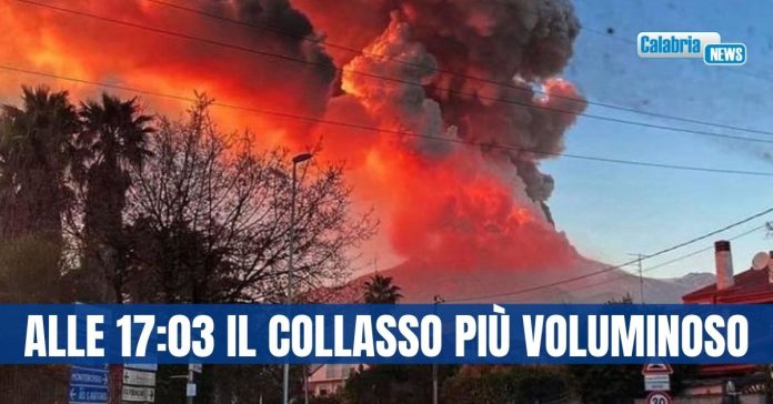 Eruzione Etna visibile in Calabria 20210217
