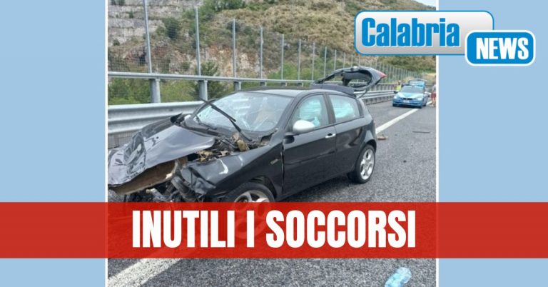 Schianto sulla A2 nel Cosentino, muore 56enne dopo aver perso il controllo dell’auto