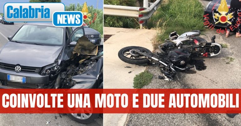 FOTO-Ancora un botto sulla SS 106 nel Catanzarese: Centauro resta ferito, portato in ospedale al ‘Pugliese’