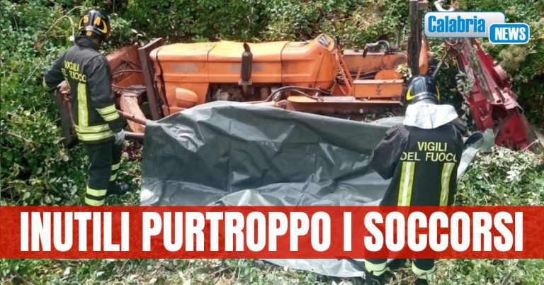 Si ribalta trattore mentre sta lavorando su alcuni terreni, muore 42enne nel Cosentino