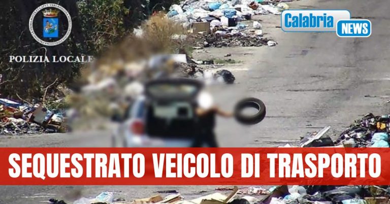 Reggio Calabria, 100 pneumatici smaltiti su suolo pubblico: Polizia locale pizzica gommista ‘zozzone’