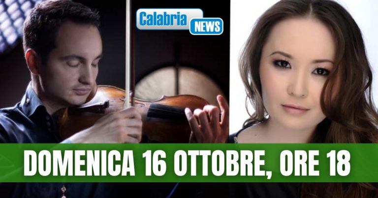 Lamezia, concerto del duo Sergio Marrini (violino) Assel Abilseitova (pianoforte) al foyer del Teatro Grandinetti