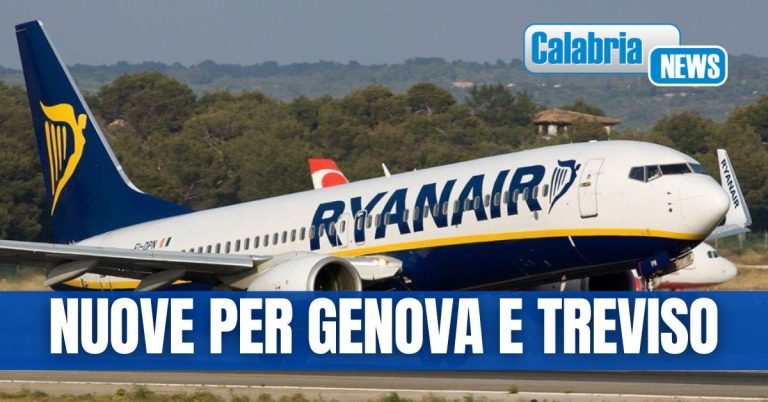 Per l’inverno Ryanair propone 15 rotte complessive: 12 da Lamezia Terme e 3 da Crotone