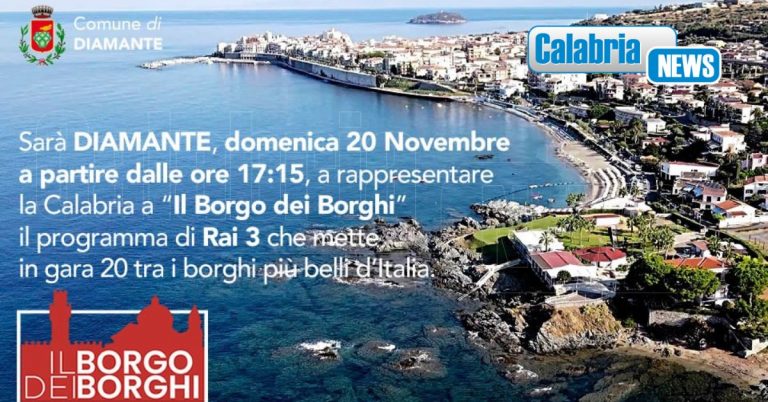 “Il Borgo dei Borghi”: sarà Diamante, domenica 20 novembre, a rappresentare la Calabria nel programma di Rai 3