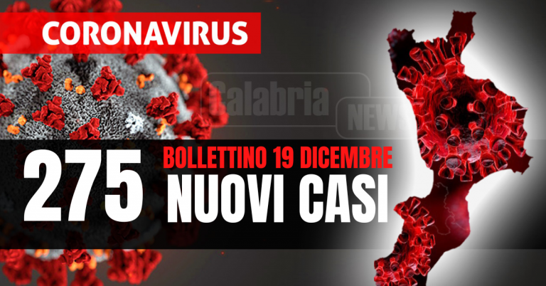 Covid Calabria: Sei morti (4 nel solo Cosentino), intensive a +2 e ricoveri a -2. Pochi tamponi, meno di 2mila