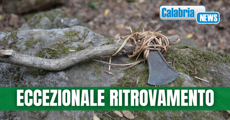 Ascia preistorica risalente al 1500 a.C. scoperta in Aspromonte che svela il suo volto primordiale