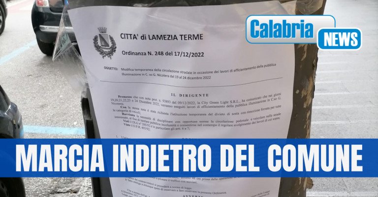 Lamezia, rinviati gli interventi di sostituzione delle lampade della pubblica illuminazione in corso Nicotera