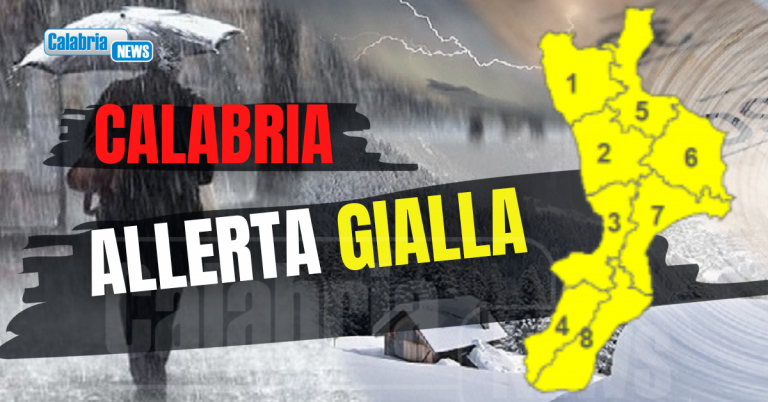 E’ arrivato il freddo, giovedì 11 gennaio attese piogge anche in Calabria. Neve oltre i 1.200 metri