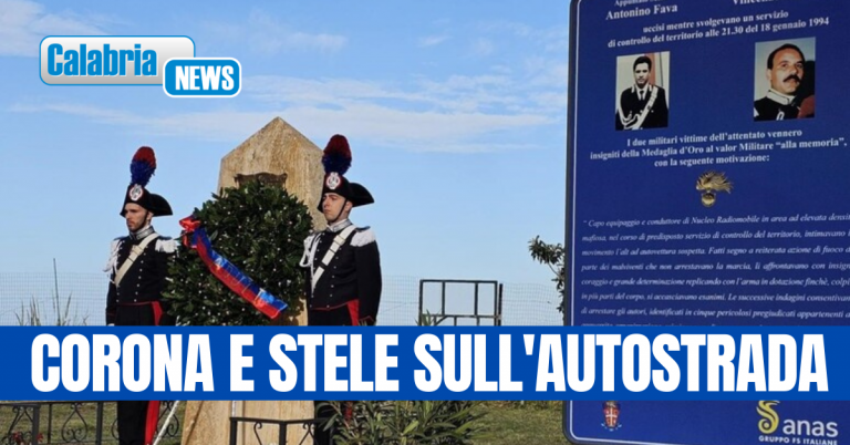 Cerimonia in ricordo carabinieri Antonino Fava e Vincenzo Garofalo uccisi 30 anni fa in strategia stragista