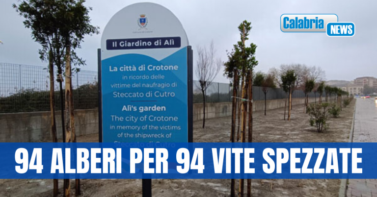 Crotone, inaugurato il “Giardino di Alì” intitolato alla vittima più piccola del naufragio di Cutro