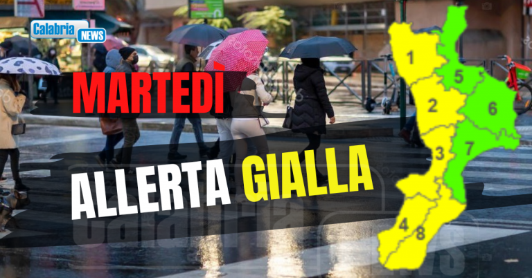 Meteo, martedì ancora pioggia e temporali localmente intensi su gran parte della Calabria