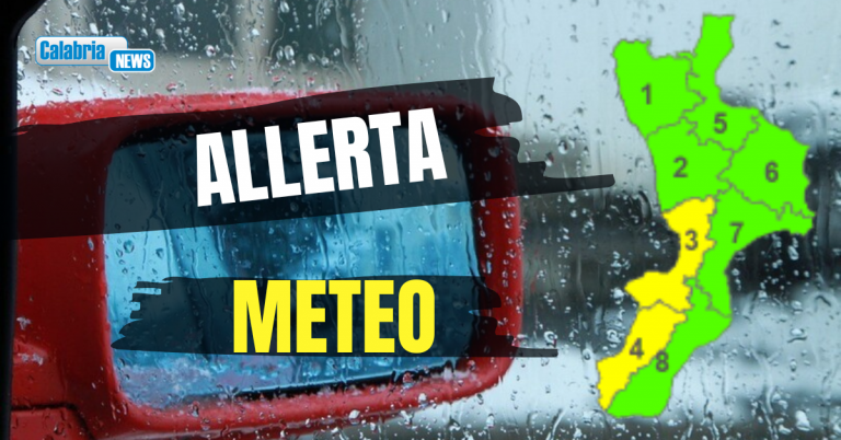 Giovedì avviso condizioni meteo avverse sulla fascia tirrenica Reggina e Vibonese