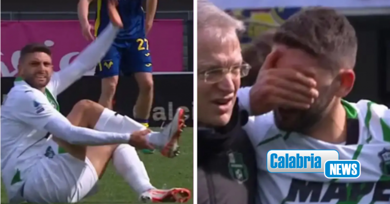 Berardi shock, rottura del tendine d’Achille: domani sarà operato