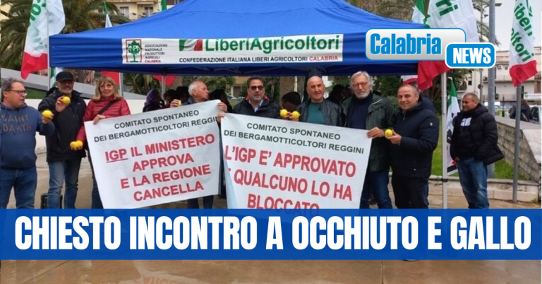 Protesta produttori bergamotto davanti al Consiglio regionale: ‘perché stop su Igp’?