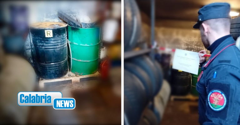 Carabinieri scoprono nel Vibonese deposito di stoccaggio illecito di rifiuti speciali liquidi
