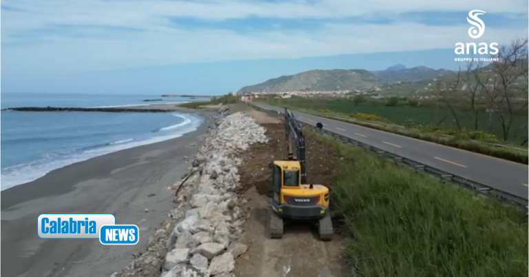 VIDEO-Riaperta la SS 18 ‘Tirrena inferiore’ a Nocera Terinese: interessata da mareggiata a gennaio