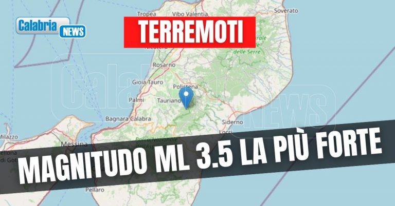 Terremoto Reggio Calabria, quattro scosse nella notte in provincia