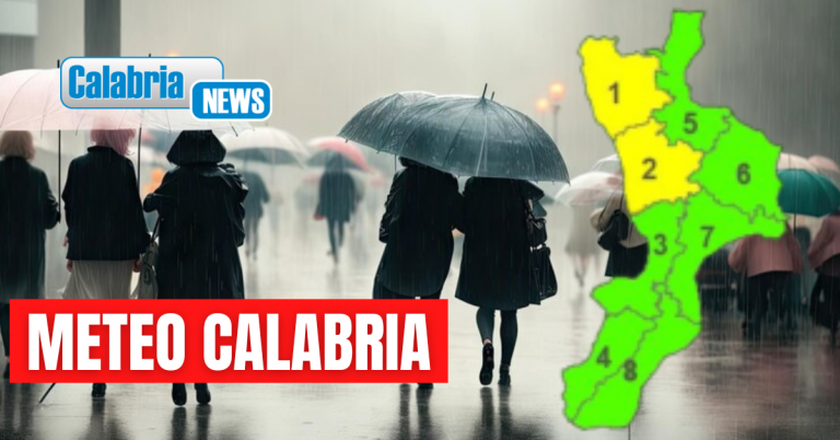 Allerta gialla sabato per la fascia tirrenica cosentina