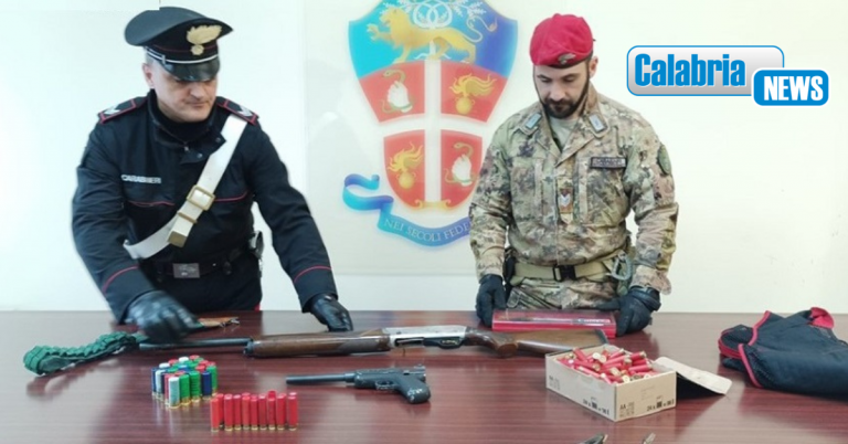 Trovato in possesso di un fucile, una pistola e 200 proiettili: Carabinieri arrestano un uomo