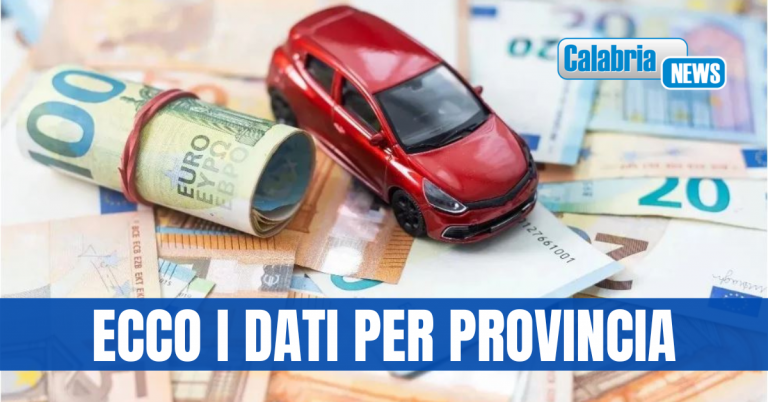 Le tariffe RC auto continuano a crescere: in Calabria rincari del +4,3%