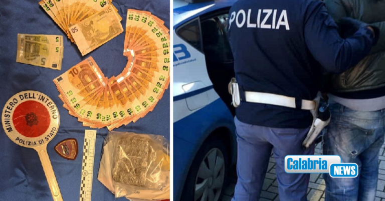 Lamezia, arrestato spacciatore 23enne. Pizzicato con mezzo chilo di hashish nascosto negli slip