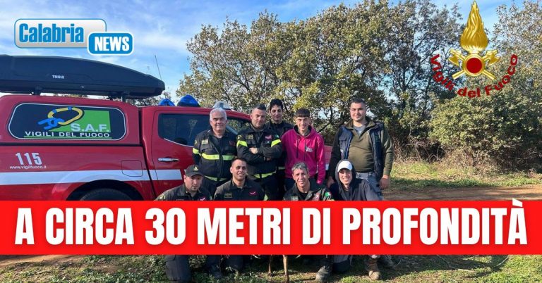 Cane precipita in un dirupo: recuperato dai Vigili del fuoco