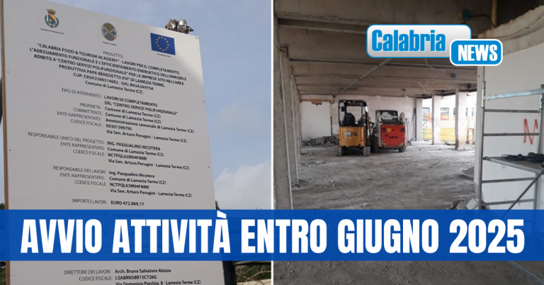 Lamezia, aperto nell’area industriale il cantiere del progetto “Calabria Food&Tourism Academy”