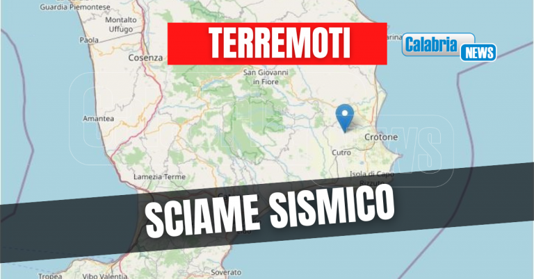 Trema il Crotonese, 11 scosse in meno di tre ore con magnitudo compresa tra 3.4 e 3.7