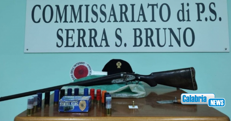 In auto con un fucile, munizioni e coltello: un arresto nel Vibonese
