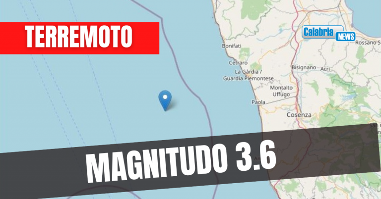 Scossa sismica, nel pomeriggio, al largo della costa della Calabria