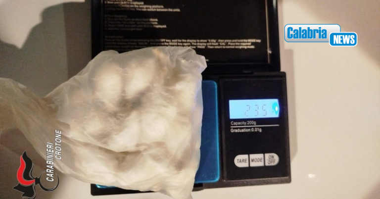 Crotone, sequestrate 30 dosi di cocaina: nascoste all’interno di una cassetta postale