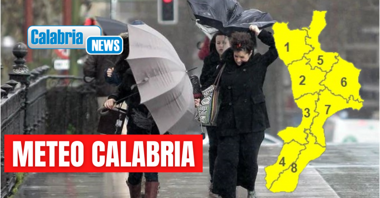 Il maltempo allenta la sua morsa ma resta l’allerta gialla sulla Calabria per venerdì 28 marzo