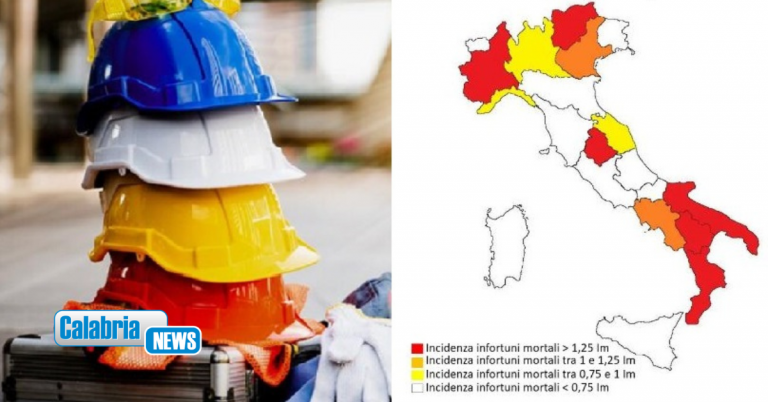 Morti sul lavoro in Italia: a gennaio già 60 vittime, Calabria in zona rossa