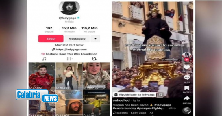 VIDEO-Lady Gaga pubblica video ed è subito omaggio mondiale all’Affruntata di Vibo Valentia