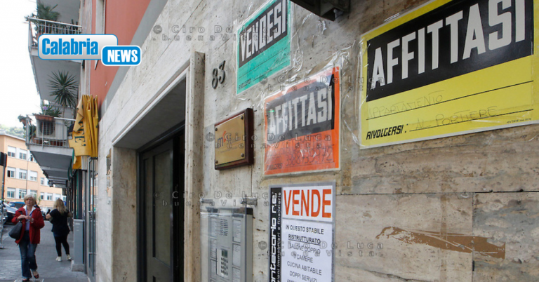 Casa, negli ultimi 12 mesi prezzi di vendita stabili ma è boom per canoni affitto in Calabria (+20,7%)