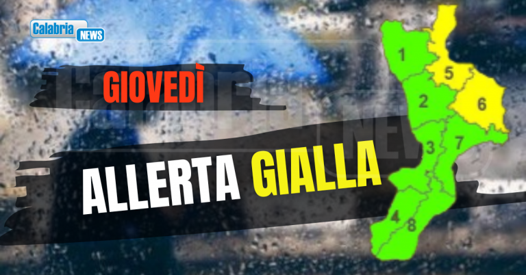 Meteo Calabria, atteso maltempo con piogge sparse sulla fascia ionica cosentina