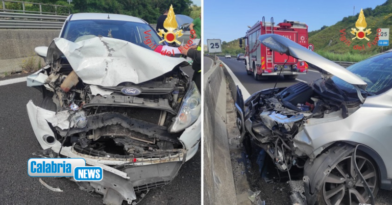FOTO-Doppio intervento per incidenti stradali sulla SS280 “Due Mari”: otto feriti, anche un bambino