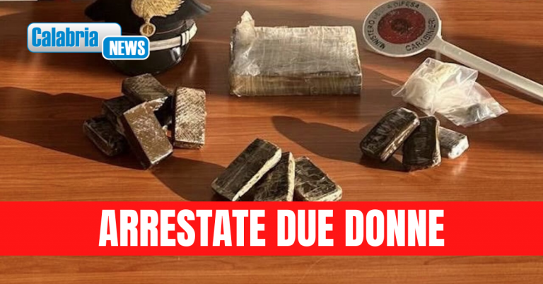 Villa San Giovanni, pizzicate con oltre 2,5 kg di droga mentre tentano di imbarcarsi per la Sicilia