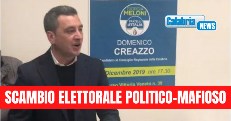 Ex Consigliere regionale FDI Domenico Creazzo, condannato in appello a 10 anni di reclusione