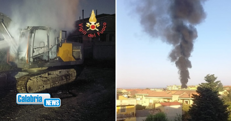 Lamezia, a fuoco automezzo di cantiere a ‘Pitizzanni” e cumulo rifiuti a “Ciampa di Cavallo”
