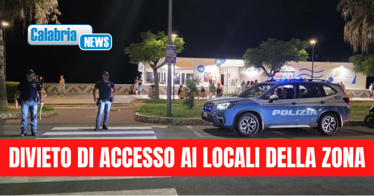 “MalaMovida” a Catanzaro Lido: Questore emette “Daspo Willy” per due soggetti violenti