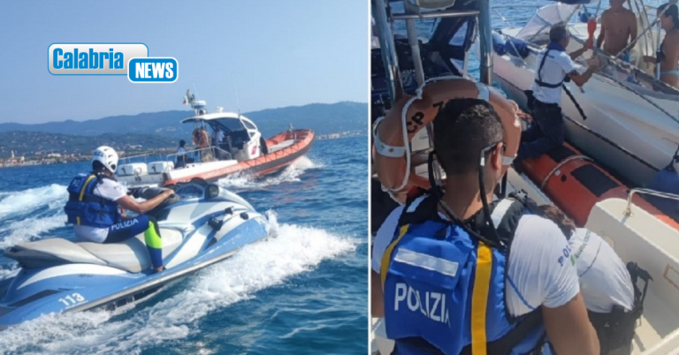 Controlli in mare tra Villa San Giovanni e Favazzina: 14 sanzioni e tre moto d’acqua sequestrate