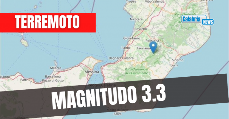Trema la terra nel Reggino: la scossa nel pomeriggio con epicentro a Molochio