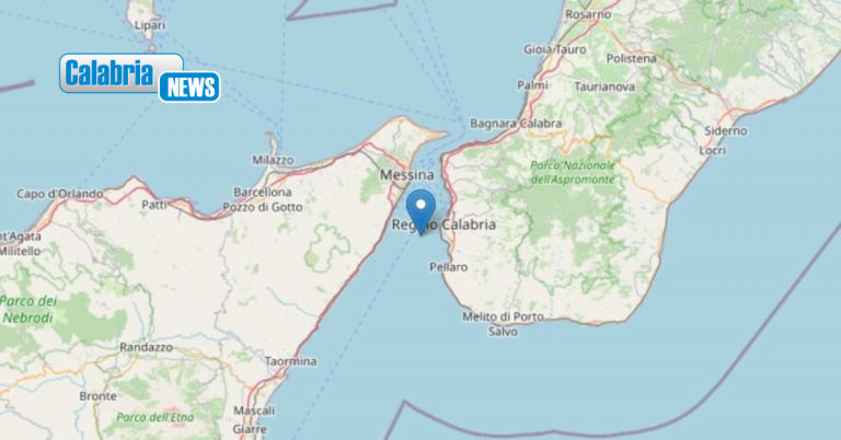 Terremoto di magnitudo 2.6 all’alba nello Stretto, epicentro tra Reggio Calabria e Messina