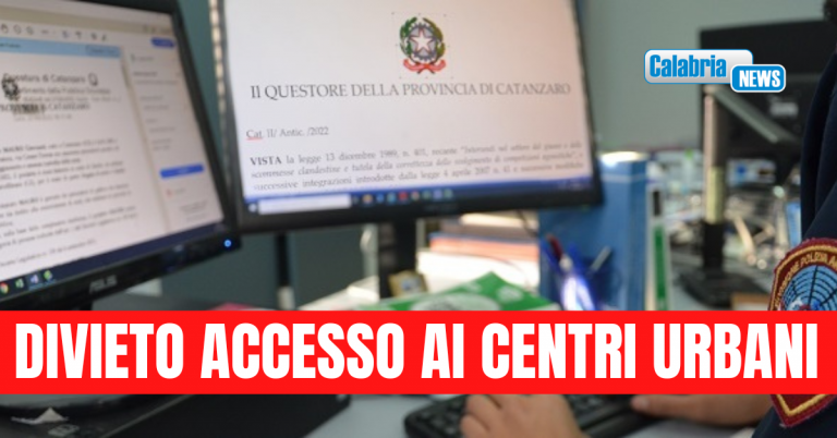 Catanzaro, disordini nei pressi degli esercizi commerciali: Questore emette tre D.A.C.Ur.