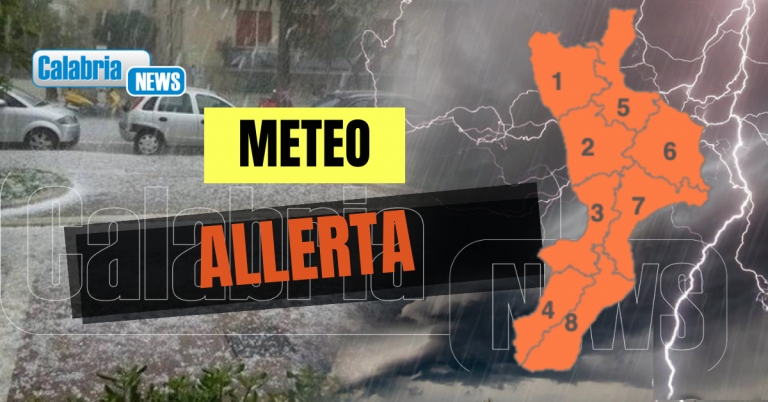 Meteo in peggioramento: avviso di allerta arancione giovedì sulla Calabria