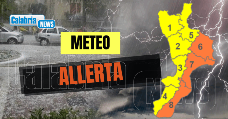 Maltempo in peggioramento: venerdì allerta arancione su fascia ionica, gialla su resto Calabria