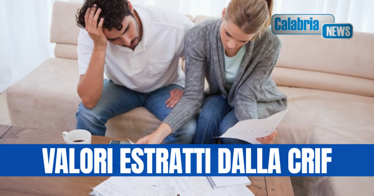 Debiti delle famiglie: in Italia servono 17 mensilità per estinguerli, Calabria tra le più “virtuose”
