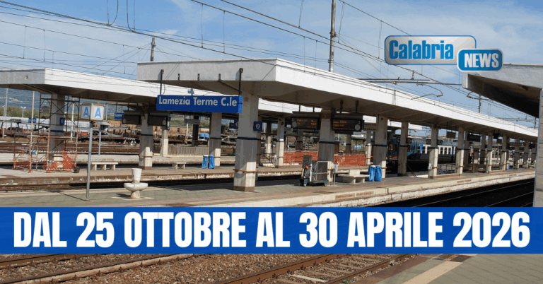 Modifiche circolazione treni su Tirrenica, fra Lamezia e Catanzaro Lido e Villa San Giovanni-Melito