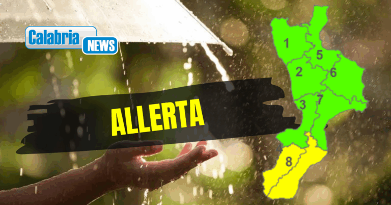 Meteo, giovedì attesi pioggia e temporali: allerta gialla sulla Calabria meridionale